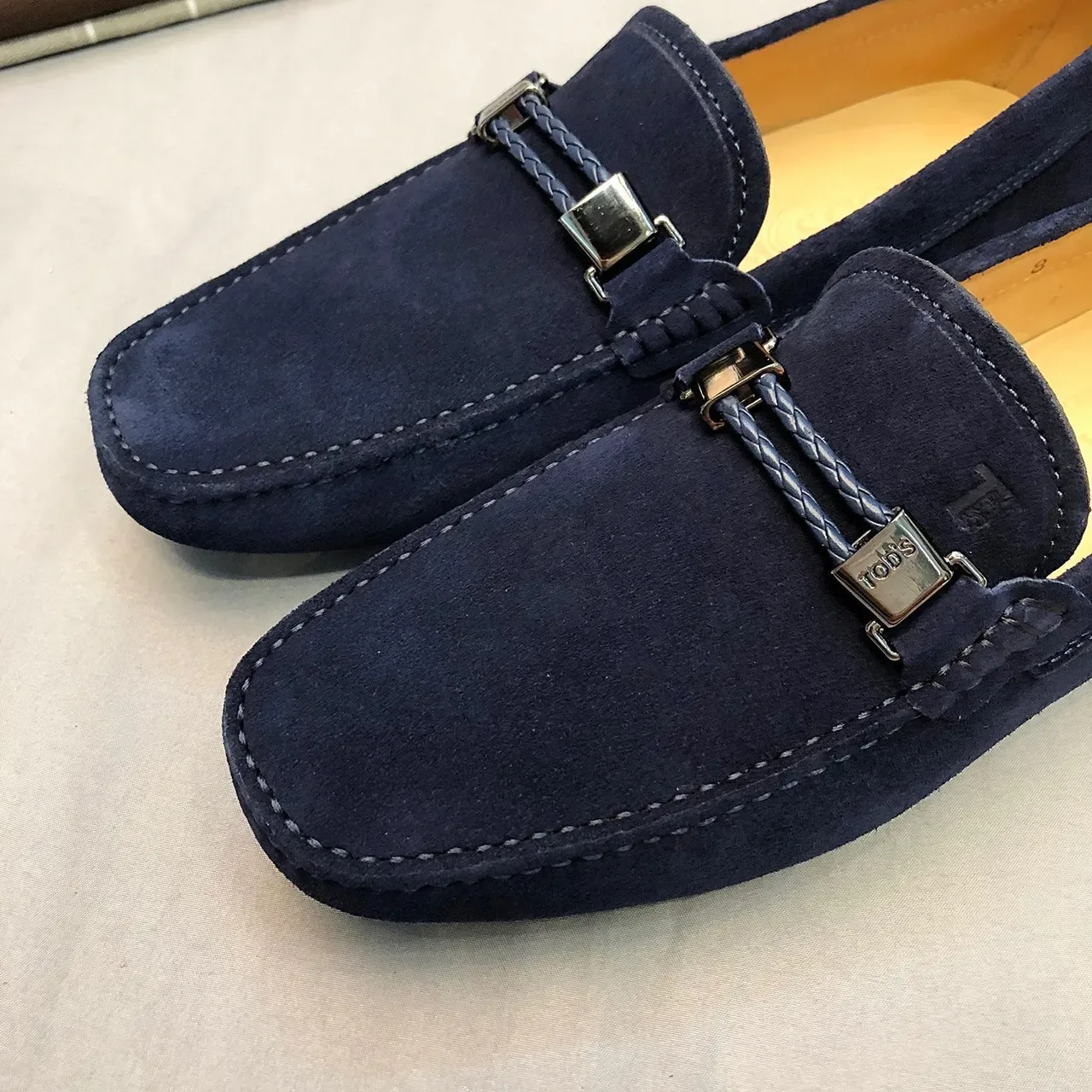 Tod's Horsebit Loafer Navy Suede Men's Loafers 5