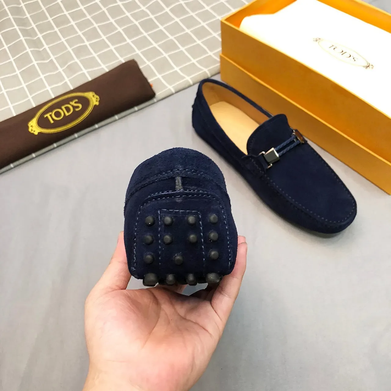 Tod's Horsebit Loafer Navy Suede Men's Loafers 7