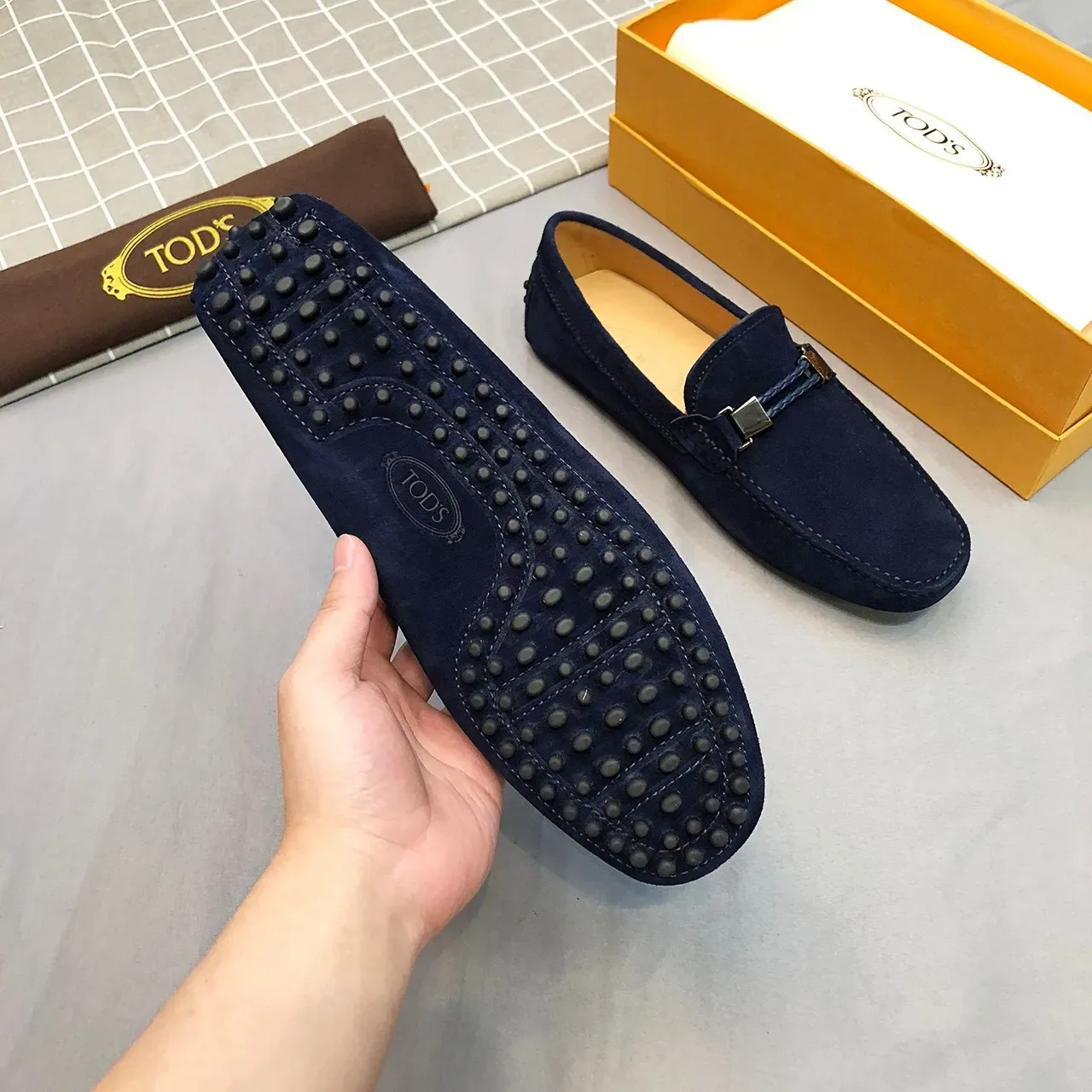 Tod's Horsebit Loafer Navy Suede Men's Loafers 8