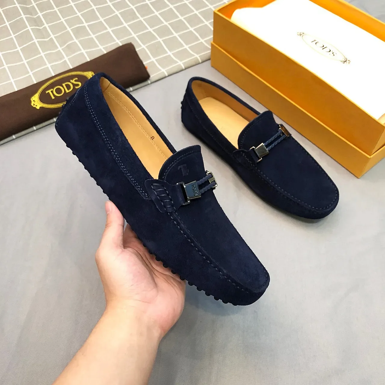 Tod's Horsebit Loafer Navy Suede Men's Loafers 9