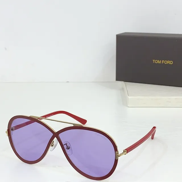 Tom Ford Aviator Red and Gold Gradient Sunglasses 6