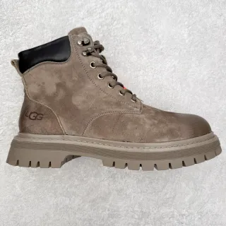 UGG Beige Black Suede Upper Leather Heel Counter Work Boots