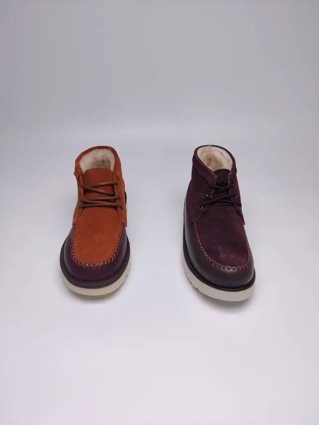 UGG Burgundy Brown Suede Upper Shearling-Lined Ankle Boots 3
