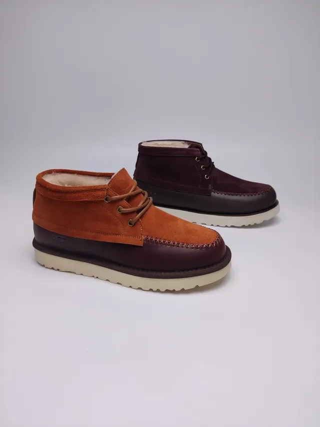 UGG Burgundy Brown Suede Upper Shearling-Lined Ankle Boots 5