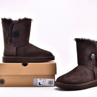 UGG Classic Mini 棕色麂皮羊毛内里雪靴