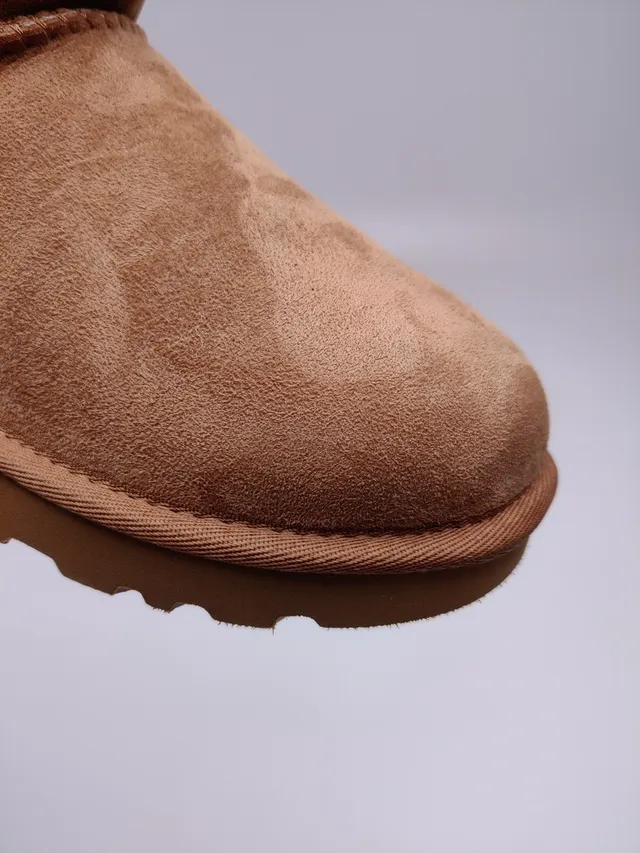 UGG Classic Mini 栗色棕麂皮羊毛里雪靴 13