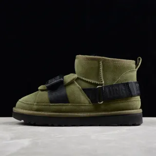 UGG 雪靴 军绿色 黑色 橄榄色 麂皮 双织带 雪靴