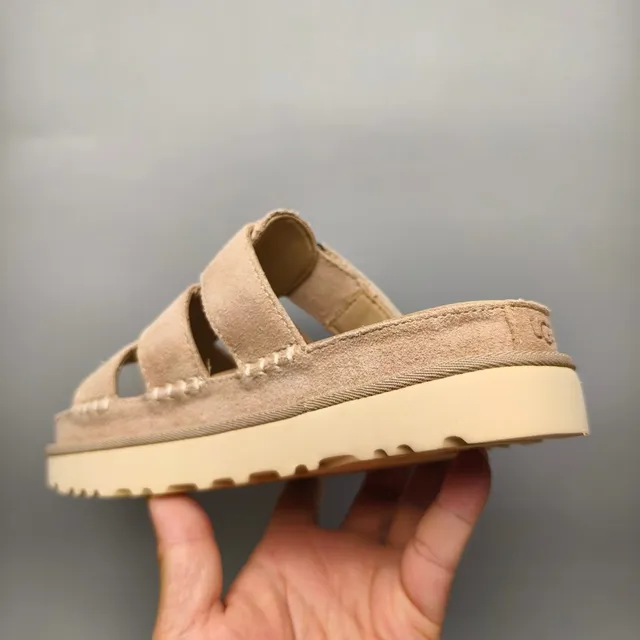 UGG Tasman 米色麂皮双带平台休闲凉鞋 4