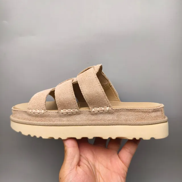 UGG Tasman 米色麂皮双带平台休闲凉鞋 7