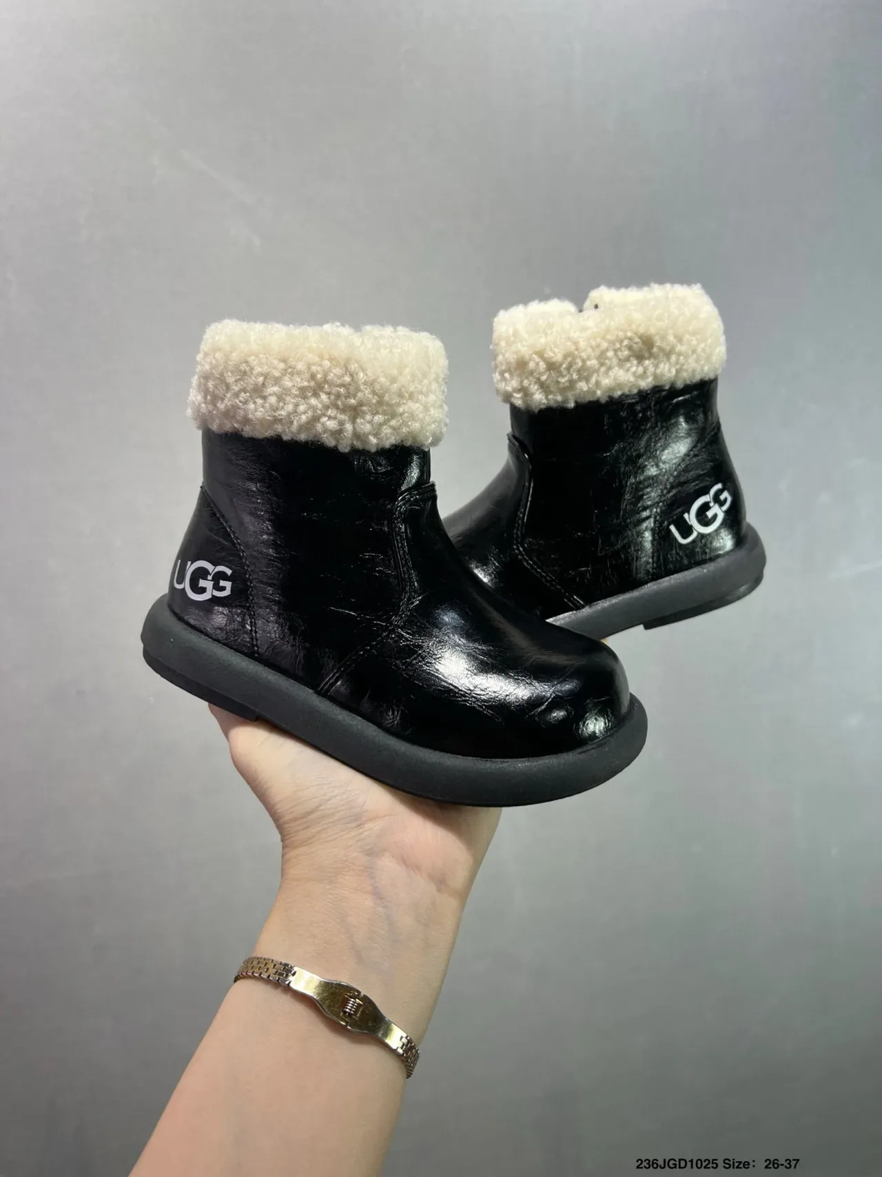 UGG Tasman Black Shearling-Lined Side-Zip Ankle Boots 10