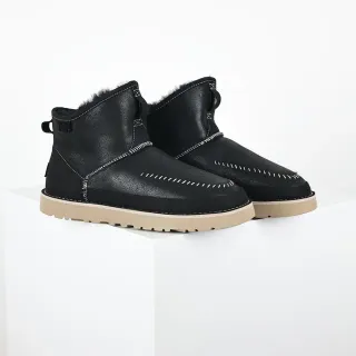 UGG Tasman 黑色羊毛皮内雪靴