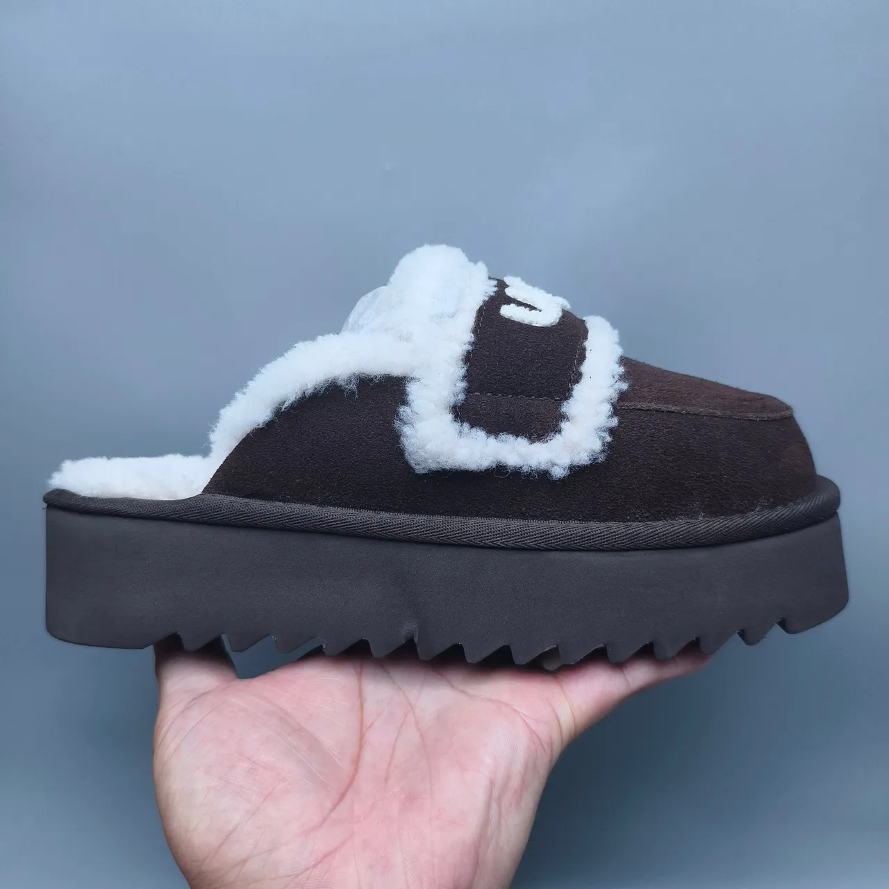UGG Tasman Brown White Platform Sole Shearling-Lined Casual Shoes 2