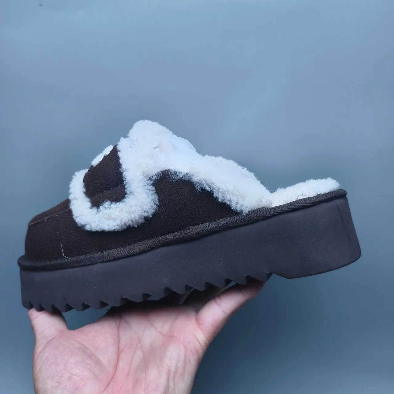 UGG Tasman Brown White Platform Sole Shearling-Lined Casual Shoes 4