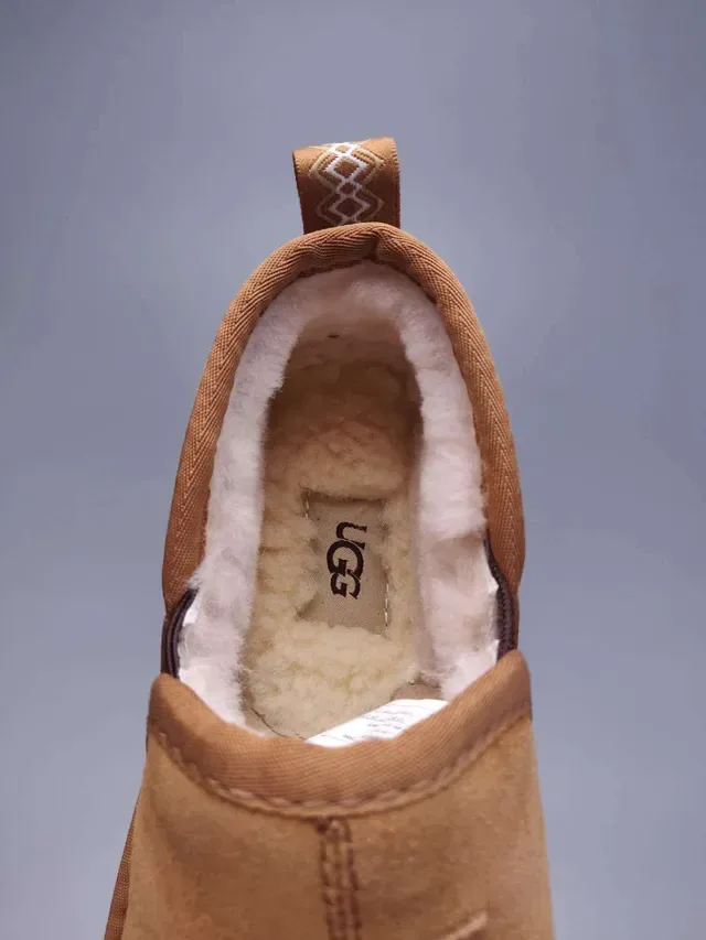 UGG Tasman Tan Suede Shearling-Lined Slip-On Loafers 5