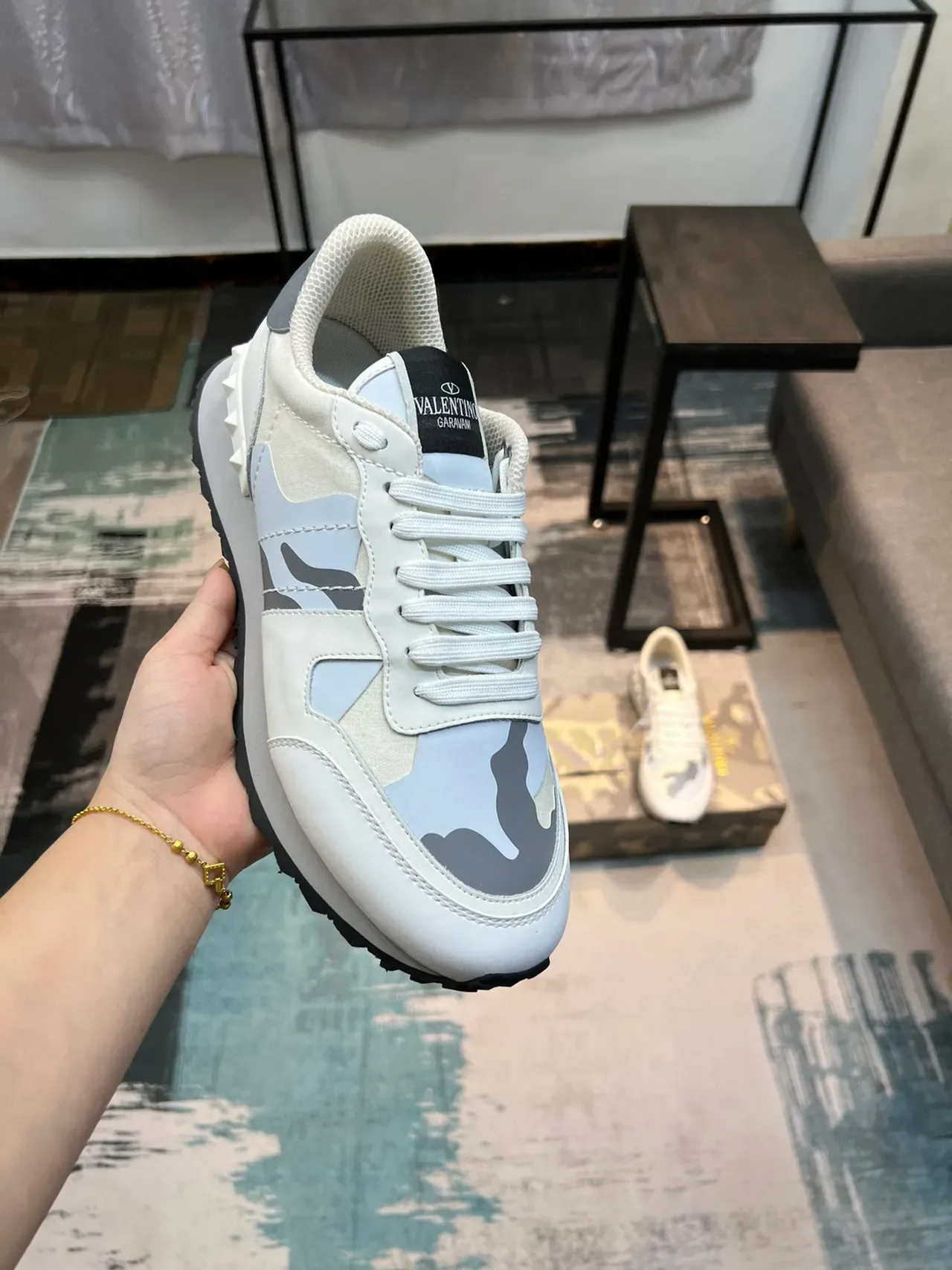 Valentino Rockstud Camouflage Style de vie Sneakers 6