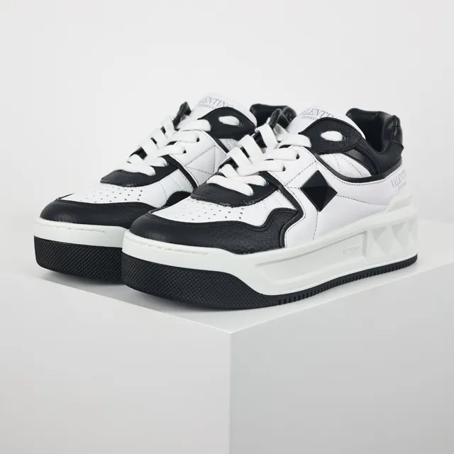 Valentino Rockstud Platform Sneaker White and Black Lifestyle Sneakers 2