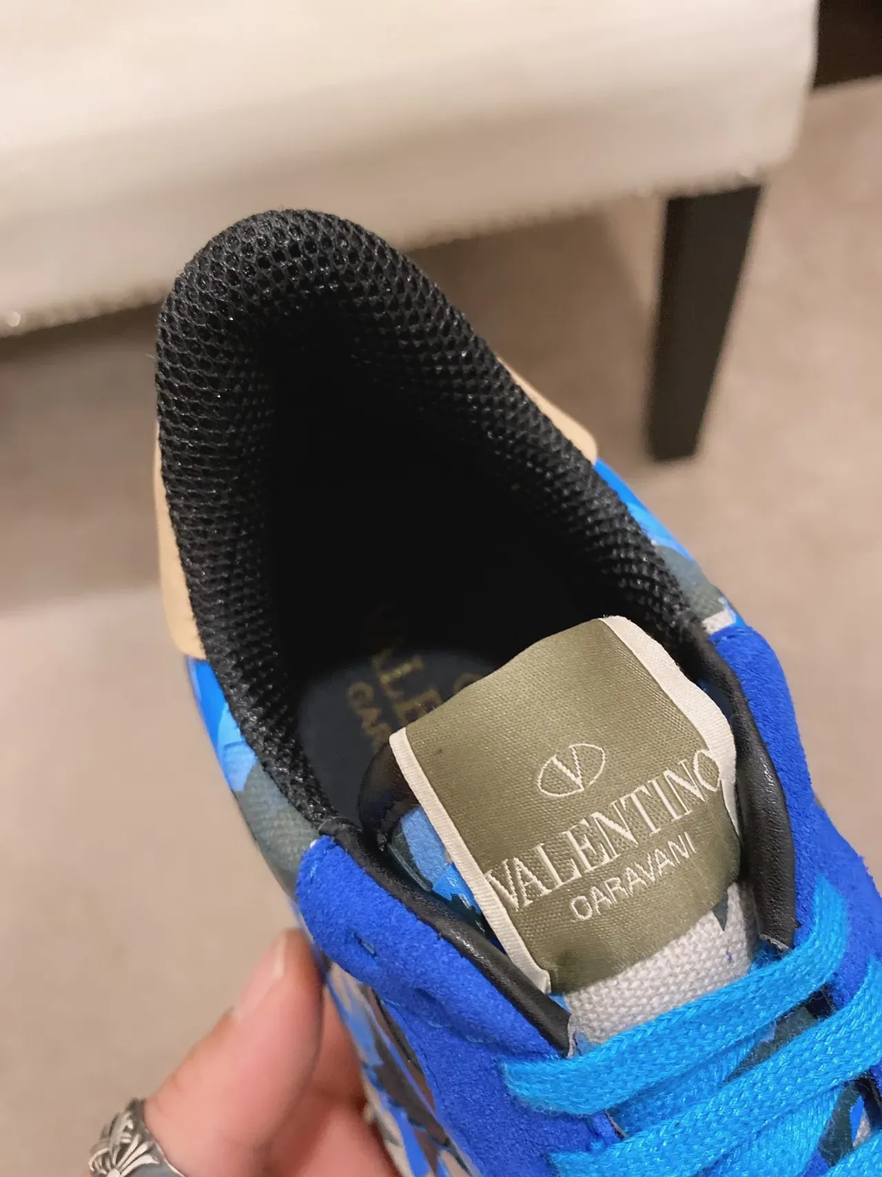 Valentino Rockstud Runner Blue Star-Print Lifestyle Sneakers 4
