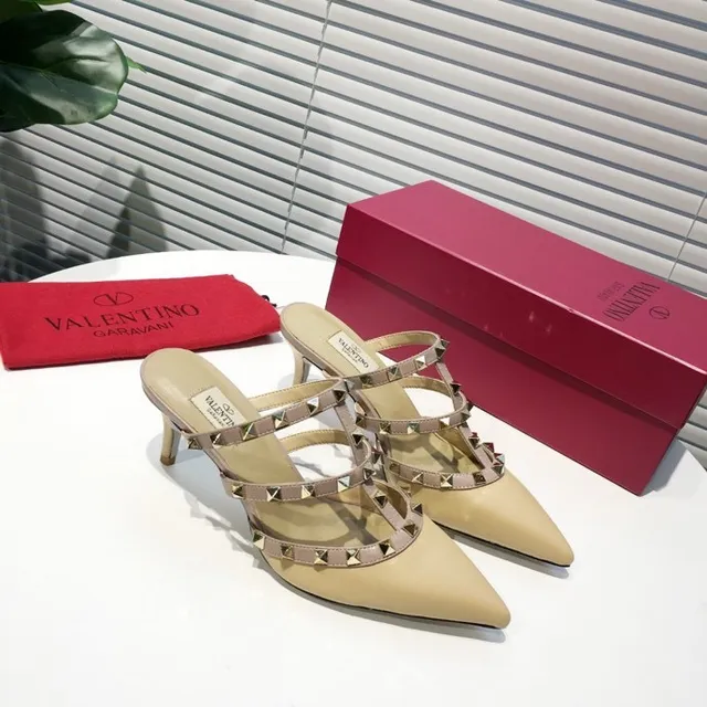 Valentino Rockstud Strappy Nude Leather Stilettos 8