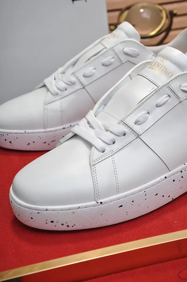 Valentino Rockstud White Leather Speckled Sole Lifestyle Sneakers 3