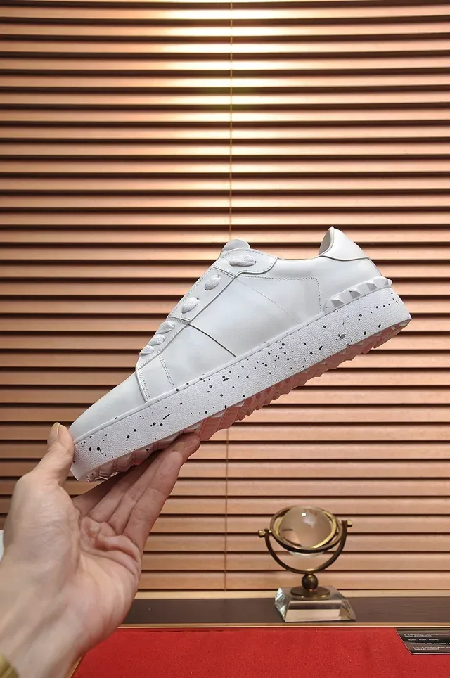 Valentino Rockstud White Leather Speckled Sole Lifestyle Sneakers 6