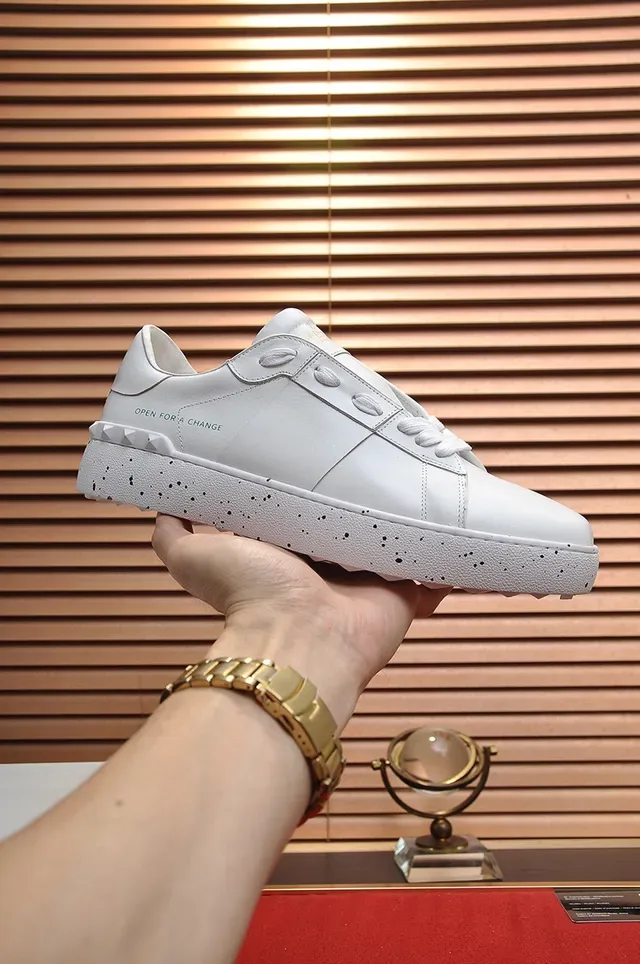 Valentino Rockstud White Leather Speckled Sole Lifestyle Sneakers 7