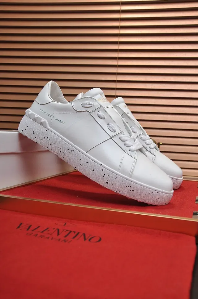 Valentino Rockstud White Leather Speckled Sole Lifestyle Sneakers 8