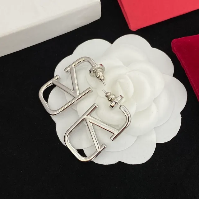 Valentino VLogo Geometric Open-Frame Stud Earrings 5