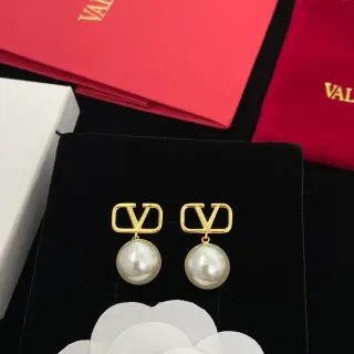 Valentino VLogo Pearl Drop Earrings