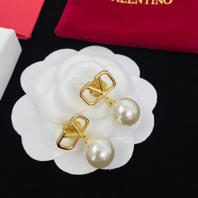 Valentino VLogo 珍珠下垂耳环 3