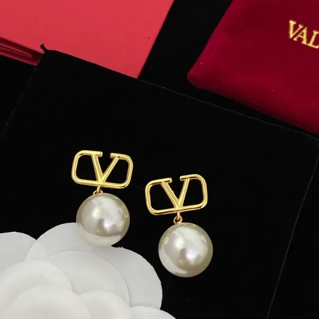 Valentino VLogo 珍珠下垂耳环 5