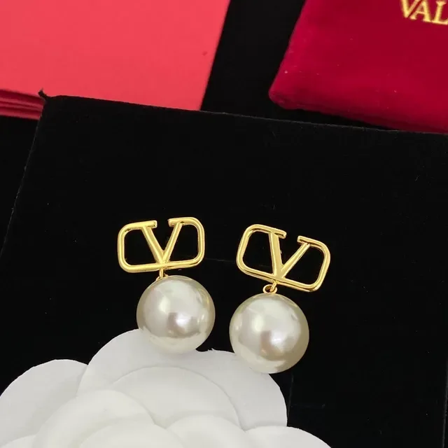 Valentino VLogo 珍珠下垂耳环 6