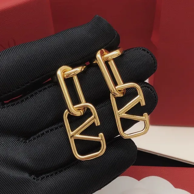 Valentino VLTN Chain-Link Gold-Tone Dangling Earrings 6