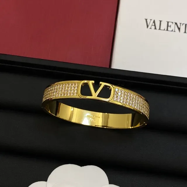 ব্যাঙ্গল Valentino VLTN পাভে ক্রিস্টাল Open V Logo 4