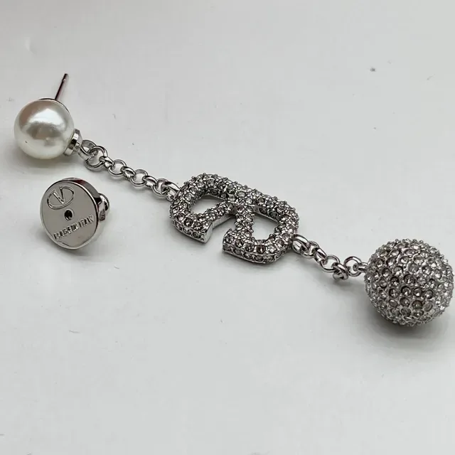 Valentino VLTN Pearl and Pavé Sphere Drop Earrings 2