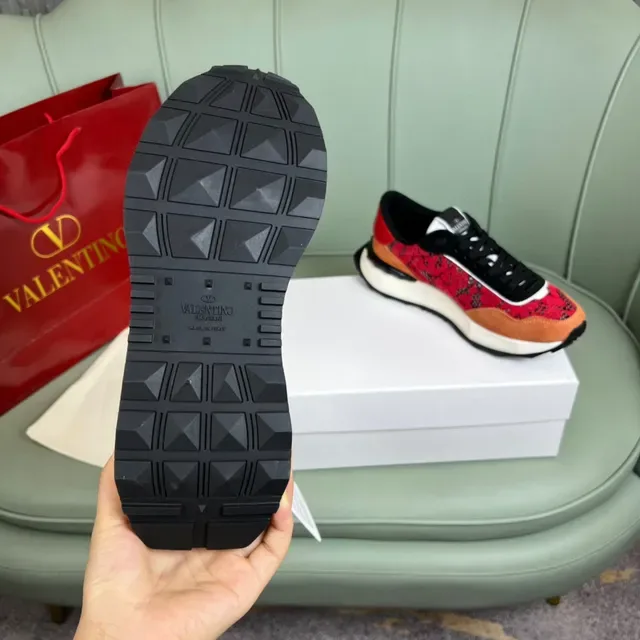 Valentino VLTN Runner Red Floral Lace Chunky Sneakers 2