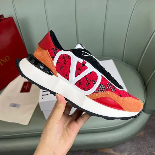 Valentino VLTN Runner Red Floral Lace Chunky Sneakers 4