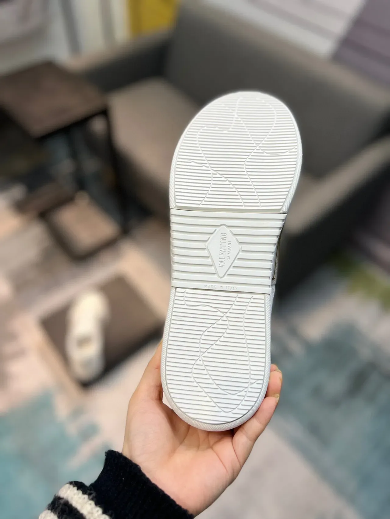 Valentino VLTN Zapatilla Blanca Dorado Cuero Superior Correa Estilo de Vida Zapatillas 8