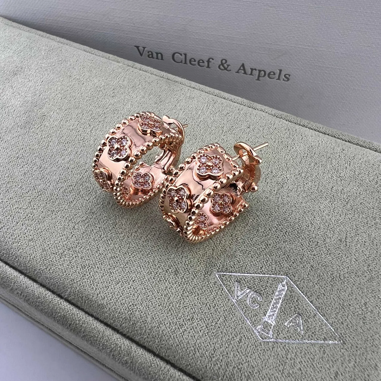 Van Cleef & Arpels Alhambra Gold Silver Wide Band Clover-Shaped Motif Ring 5