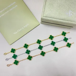 Van Cleef & Arpels Alhambra Green Enamel Four-Leaf Clover Bracelet