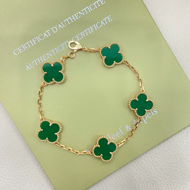 Van Cleef & Arpels Alhambra Émail Vert Trèfle à quatre feuilles Bracelet 2