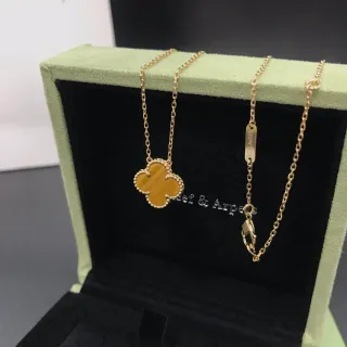 Van Cleef & Arpels Alhambra Tiger's Eye Gold Necklace