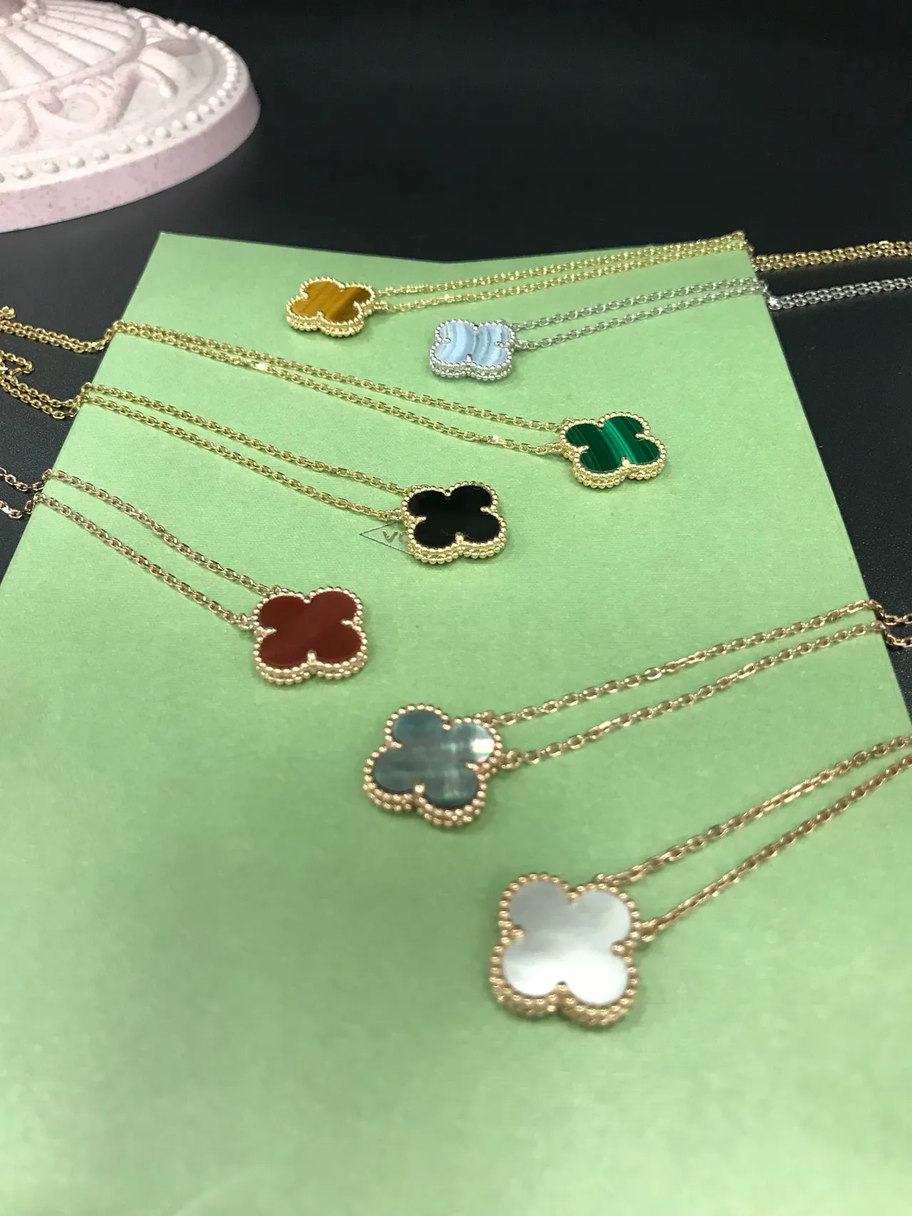 Van Cleef & Arpels Alhambra Tiger's Eye Gold Necklace 3