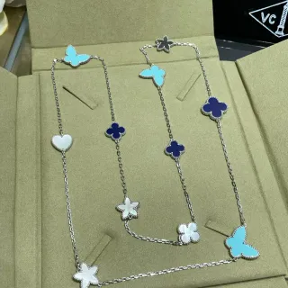 Van Cleef & Arpels Lucky Multi-Motif Enamel and Mother-of-Pearl Necklace