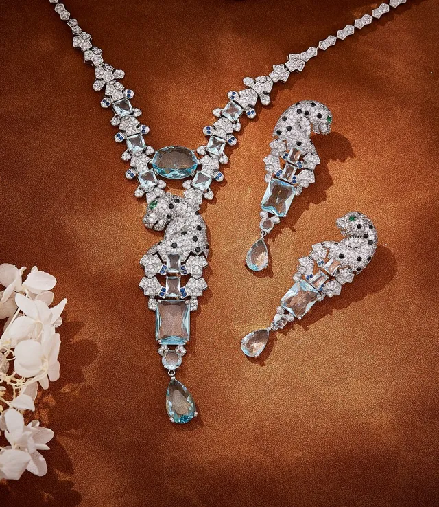 Van Cleef & Arpels Panthère Aquamarina e Diamante Pantera Colar 2