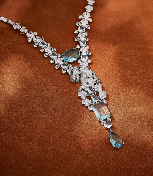 Van Cleef & Arpels Panthère Aquamarina e Diamante Pantera Colar 3
