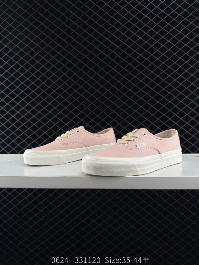 Vans Chaussures de Skateboard à tige canvas beige rose low-top 3