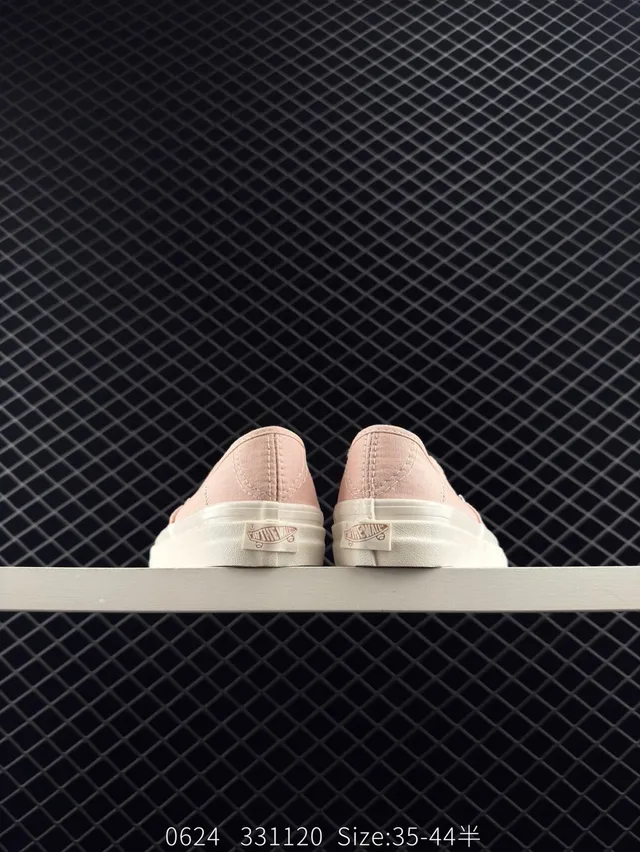 Vans Chaussures de Skateboard à tige canvas beige rose low-top 4