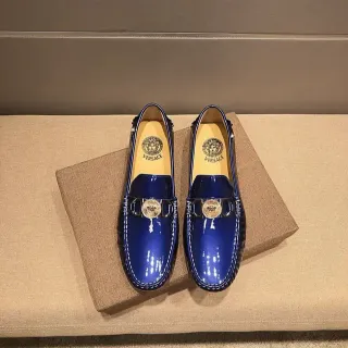 Versace Chain Reaction Mocassins Bleu Brillant Medusa