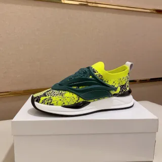 Versace Chain Reaction Tênis Lifestyle Amarelo Néon Tricô com Manchas