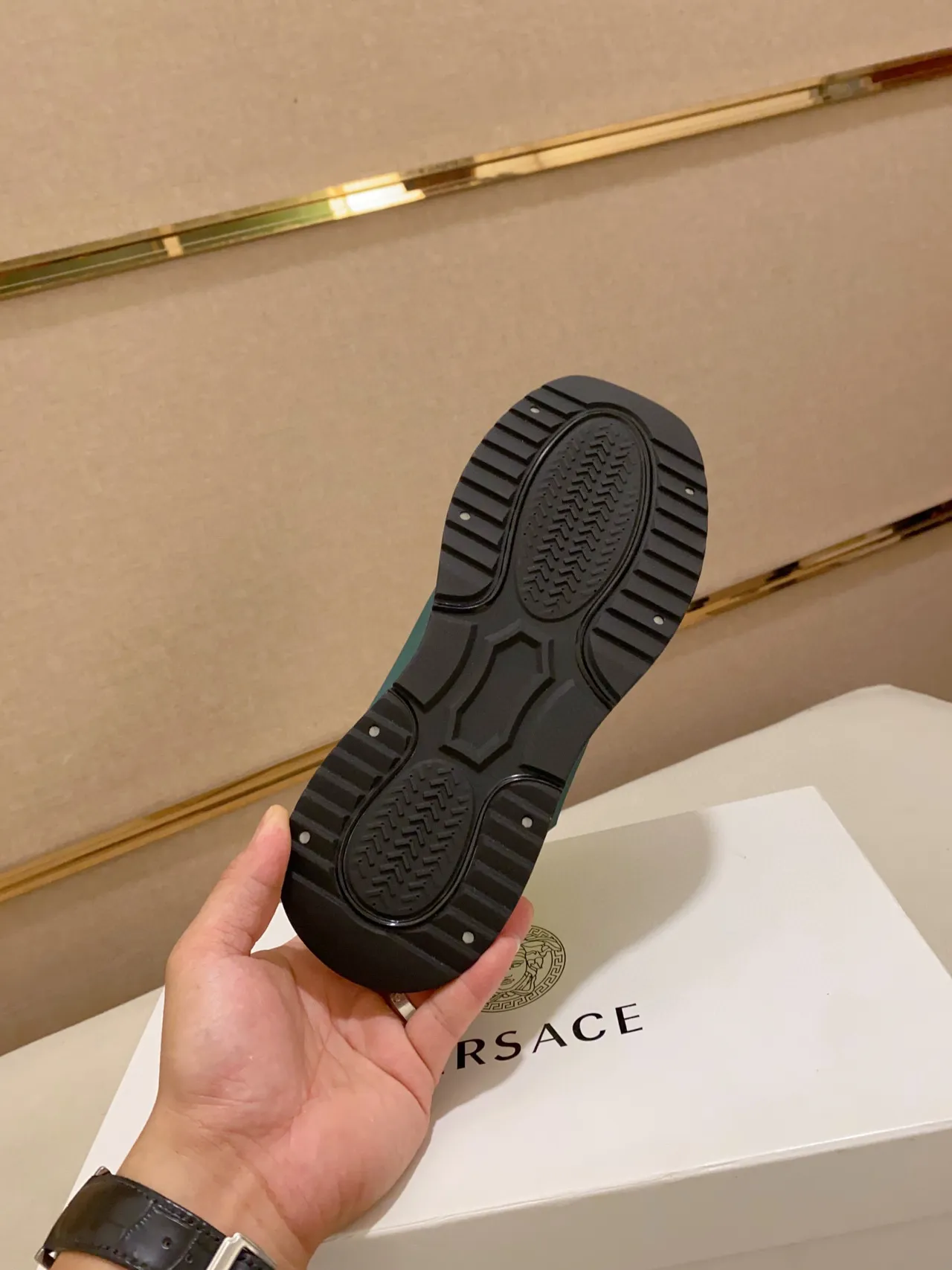 Versace Chain Reaction Tênis Lifestyle Amarelo Néon Tricô com Manchas 2